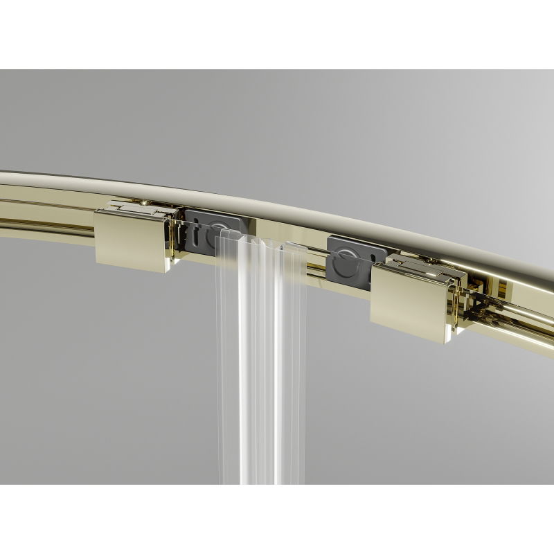 Mexen Exo půlkruhová sprchová kabina posuvná 100 x 90 cm, transparentní, zlatá - 8132-100-090-50-00