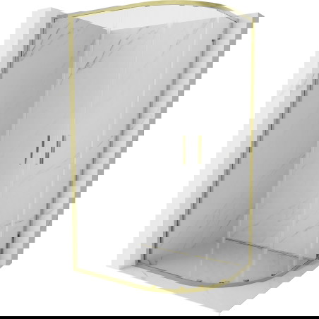 Mexen Exo sprchový kout půlkruhový posuvný 100 x 90 cm, transparentní, zlatý - 8132-100-090-50-00