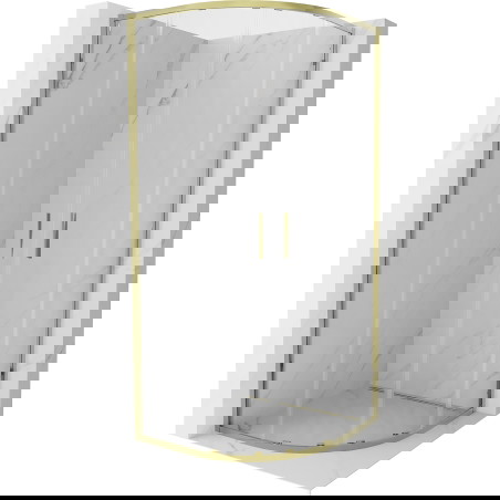 Mexen Exo sprchový kout půlkruhový posuvný 100 x 100 cm, transparentní, zlatý - 8132-100-100-50-00