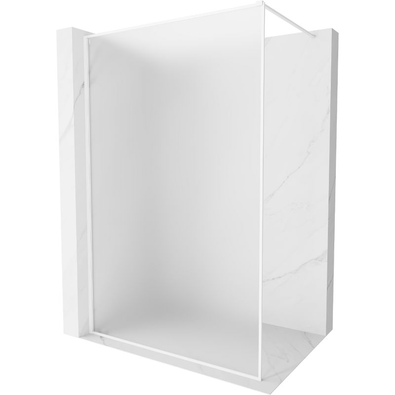 Mexen Kioto-F sprchová stěna Walk-in s rámem 80 x 202 cm, mléčné sklo 8 mm, bílá - 800-080-104-20-30
