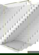 Mexen Kioto-F sprchová stěna Walk-in s rámem 115 x 202 cm, transparentní 8 mm, zlatá - 800-115-104-50-00