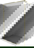 Mexen Kioto-F sprchová stěna Walk-in s rámem 110 x 202 cm, grafit 8 mm, zlatá - 800-110-104-50-40