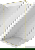 Mexen Kioto-F sprchová zástěna Walk-in s rámem 155 x 202 cm, čirá 8 mm, zlatá kartáčovaná - 800-155-104-55-00