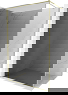 Mexen Kioto-F sprchová stěna Walk-in s rámem 130 x 202 cm, grafit 8 mm, zlatá kartáčovaná - 800-130-104-55-40