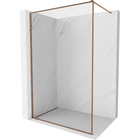 Mexen Kioto-F sprchová stěna Walk-in s rámem 60 x 202 cm, transparentní 8 mm, růžové zlato - 800-060-104-60-00