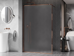 Mexen Kioto-F sprchová zástěna Walk-in s rámem 70 x 202 cm, mat 8 mm, růžové zlato - 800-070-104-60-30