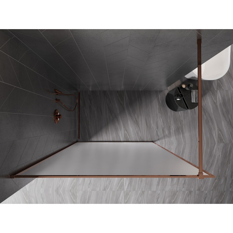 Mexen Kioto-F sprchová zástěna Walk-in s rámem 70 x 202 cm, mat 8 mm, růžové zlato - 800-070-104-60-30