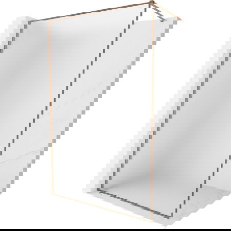 Mexen Kioto-F sprchová stěna Walk-in s rámem 120 x 202 cm, matná 8 mm, růžové zlato - 800-120-104-60-30