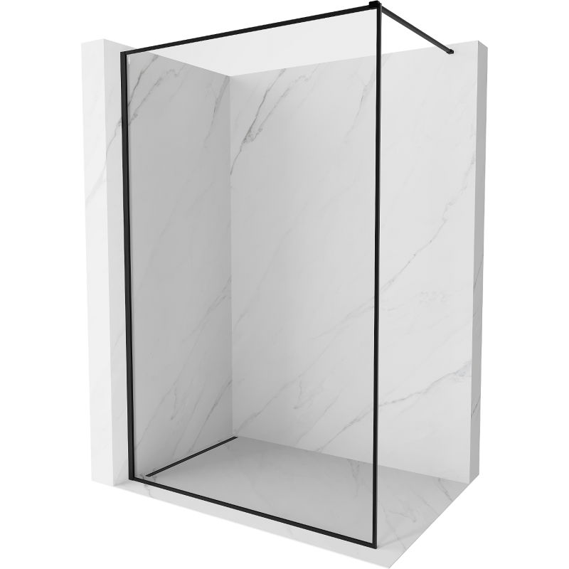 Mexen Kioto-F sprchová stěna Walk-in s rámem 75 x 202 cm, transparentní 8 mm, černá - 800-075-104-70-00