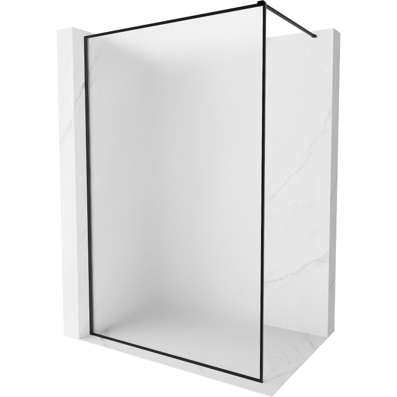 Mexen Kioto-F sprchová stěna Walk-in s rámem 120 x 202 cm, mráz 8 mm, černá - 800-120-104-70-30
