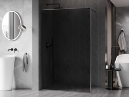 Mexen Kioto-F sprchová stěna Walk-in s rámem 130 x 202 cm, grafit 8 mm, gun gray kartáčovaný - 800-130-104-66-40