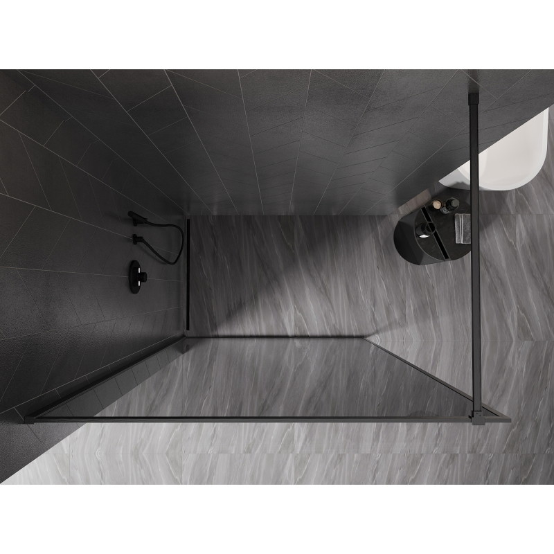 Mexen Kioto-F sprchová stěna Walk-in s rámem 130 x 202 cm, grafit 8 mm, gun gray kartáčovaný - 800-130-104-66-40