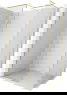 Mexen Kioto-F Sprchová stěna Walk-in s rámem 120 x 85 cm, transparentní 8 mm, zlatá kartáčovaná - 800-120-202-04-55-085