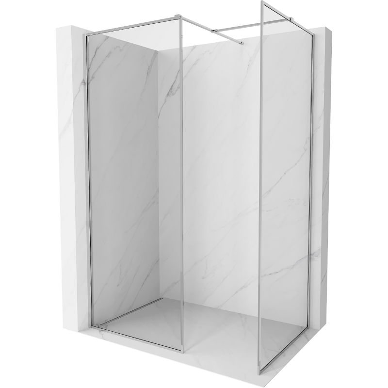 Mexen Kioto-F sprchová stěna Walk-in s rámem 130 x 90 cm, transparentní 8 mm, chrom - 800-130-202-04-00-090
