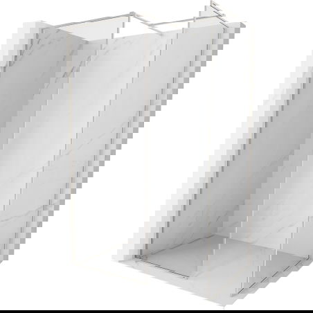 Mexen Kioto-F sprchová stěna Walk-in s rámem 135 x 90 cm, transparentní 8 mm, kartáčovaný nikl - 800-135-202-04-97-090