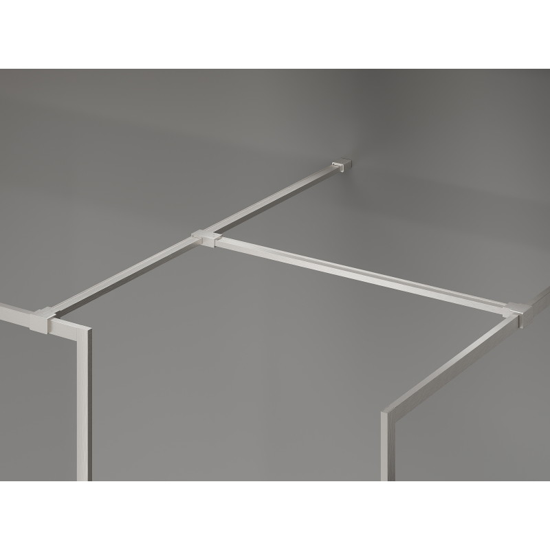 Mexen Kioto-F sprchová zástěna Walk-in s rámem 170 x 110 cm, průhledná 8 mm, kartáčovaný nikl - 800-170-202-04-97-110