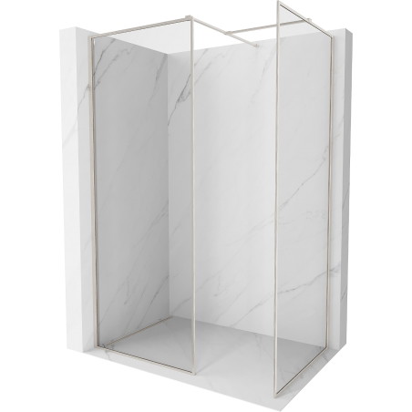 Mexen Kioto-F sprchová zástěna Walk-in s rámem 170 x 110 cm, průhledná 8 mm, kartáčovaný nikl - 800-170-202-04-97-110