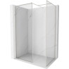 Mexen Kioto-F sprchová zástěna Walk-in s rámem 170 x 110 cm, průhledná 8 mm, kartáčovaný nikl - 800-170-202-04-97-110