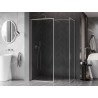 Mexen Kioto-F sprchová zástěna Walk-in s rámem 170 x 110 cm, průhledná 8 mm, kartáčovaný nikl - 800-170-202-04-97-110