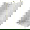 Mexen Kioto-F sprchová stěna Walk-in s rámem 145 x 110 cm, průhledná 8 mm, zlatá kartáčovaná - 800-145-202-04-55-110