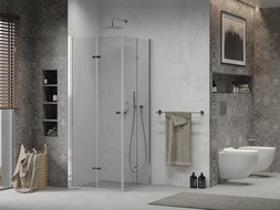 Mexen Lima Duo skládací sprchový kout 90 x 90 cm, transparentní, chrom - 856-090-090-02-00