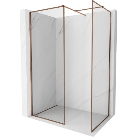 Mexen Kioto-F sprchová stěna Walk-in s rámem 120 x 110 cm, průhledná 8 mm, růžové zlato - 800-120-202-04-60-110