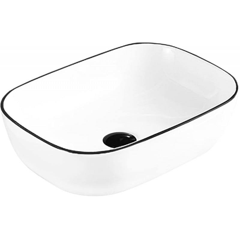 Mexen Rita umyvadlo na desku 45 x 32 cm, bílá/černá hrana - 21084507