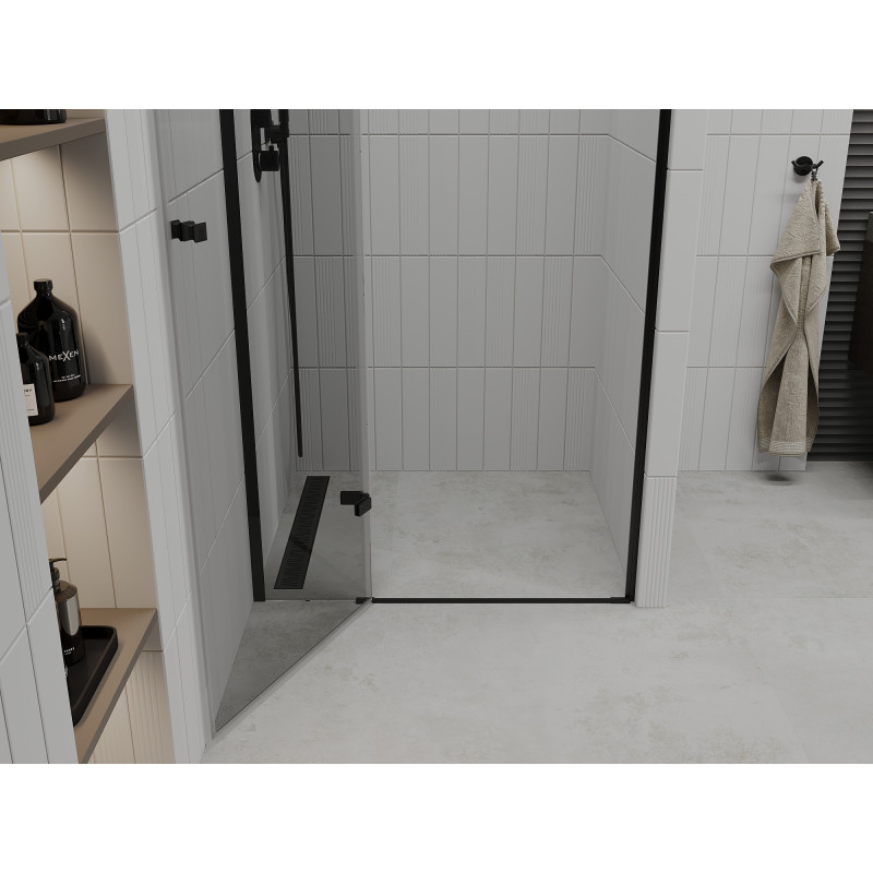 Mexen Roma sprchové dveře otevírací 120 cm, transparentní, černé - 854-120-000-70-00