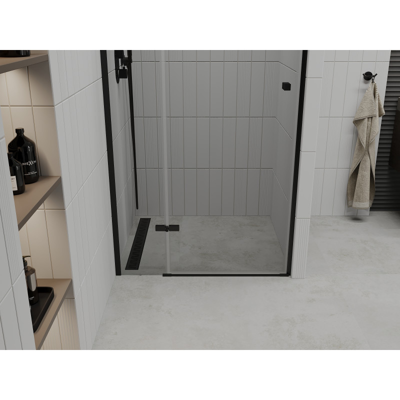 Mexen Roma sprchové dveře otevírací 120 cm, transparentní, černé - 854-120-000-70-00