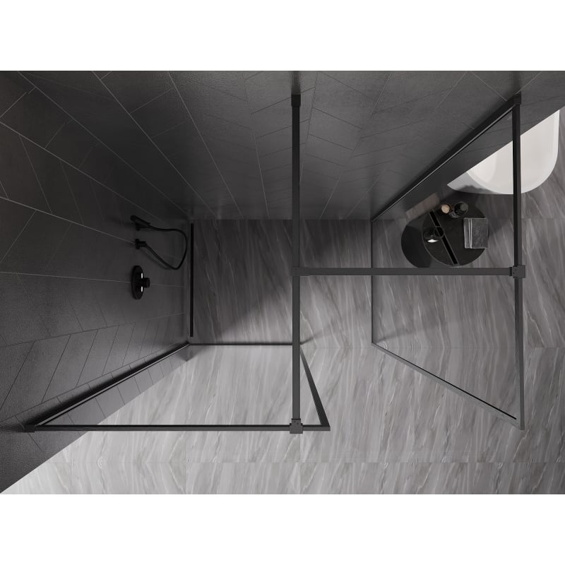 Mexen Kioto-F sprchová stěna Walk-in s rámem 170 x 95 cm, transparentní 8 mm, kartáčovaná zbraň šedá - 800-170-202-04-66-095