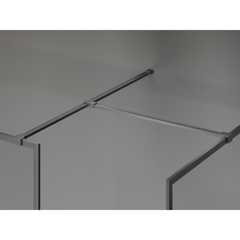 Mexen Kioto-F sprchová stěna Walk-in s rámem 105 x 70 cm, transparentní 8 mm, gun metal - 800-105-202-04-95-070