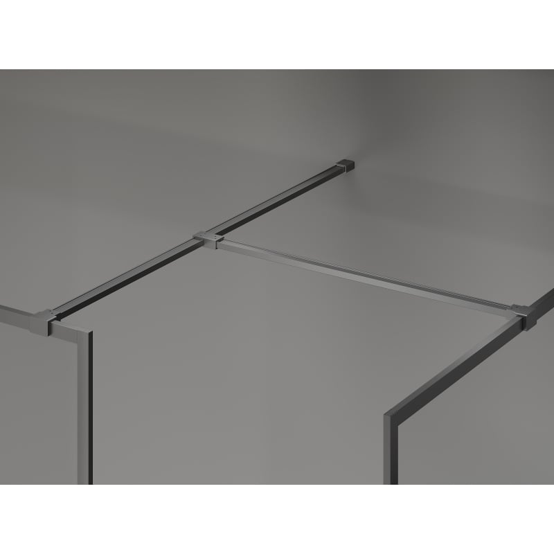 Mexen Kioto-F sprchová stěna Walk-in s rámem 180 x 105 cm, transparentní 8 mm, gun metal - 800-180-202-04-95-105