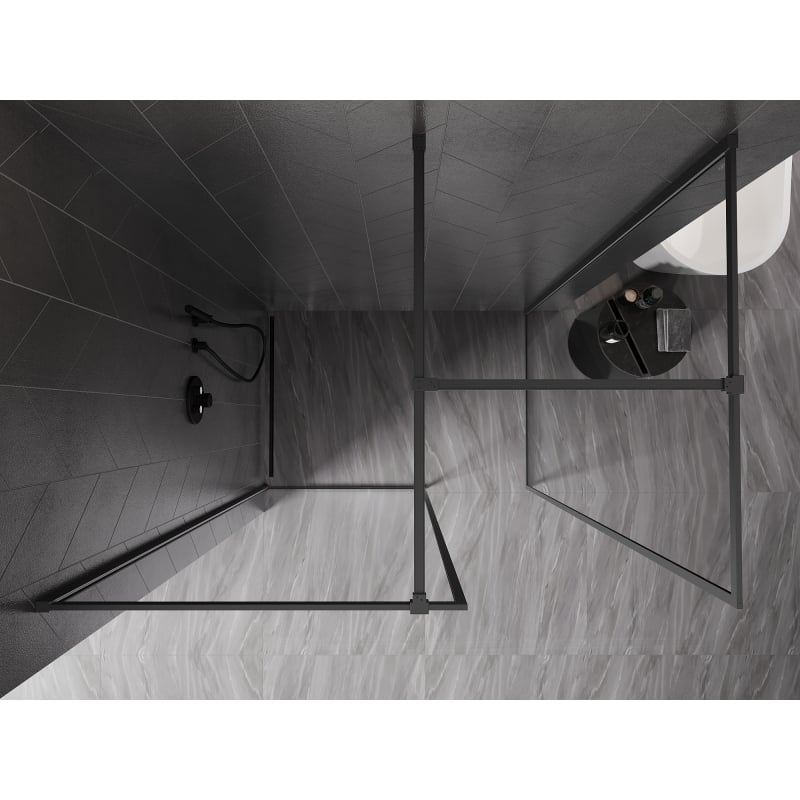 Mexen Kioto-F sprchová stěna Walk-in s rámem 180 x 105 cm, transparentní 8 mm, gun metal - 800-180-202-04-95-105