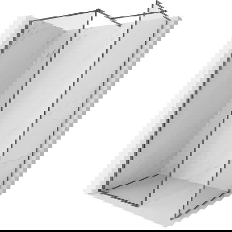 Mexen Kioto-F sprchová stěna Walk-in s rámem 180 x 115 cm, transparentní 8 mm, kartáčovaná gun šedá - 800-180-202-04-66-115