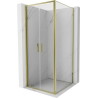 Mexen Exo-B Duo sprchový kout s otevíracími dveřmi 70 x 70 cm, transparentní, zlatý - 814-070-070-50-00