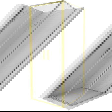 Mexen Exo sprchový kout výklopný 90 x 90 cm, transparentní, zlatý - 814-090-090-50-00