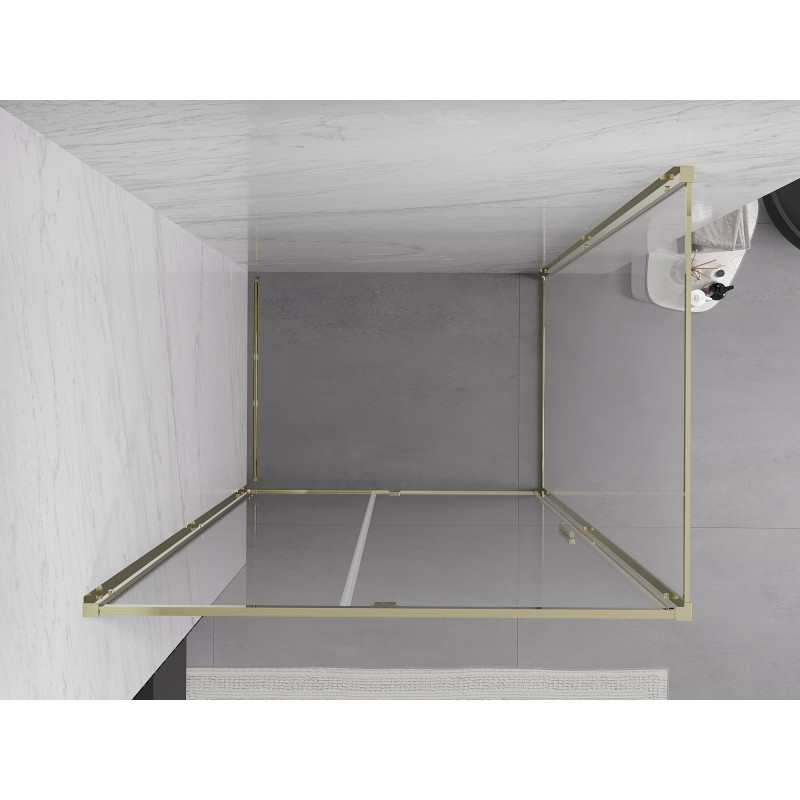 Mexen Exo-R sprchový kout otvíravý 140 x 75 cm, transparentní, zlatý - 819-140-075-50-00