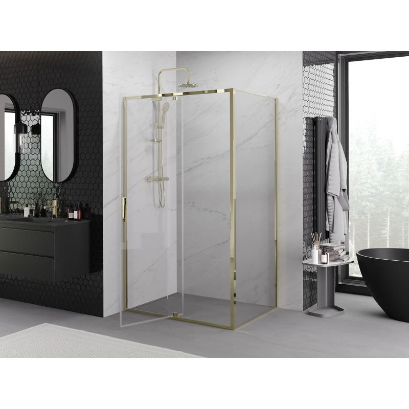 Mexen Exo-R sklopná sprchová kabina 140 x 90 cm, průhledná, zlatá - 819-140-090-50-00