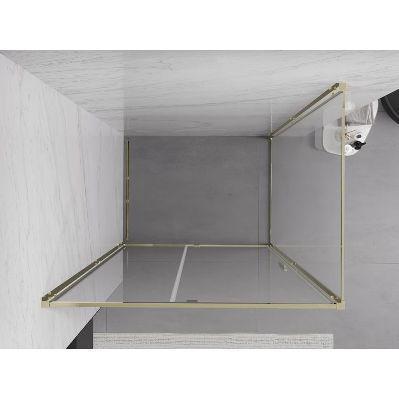 Mexen Exo-R sklopná sprchová kabina 140 x 95 cm, průhledná, zlatá - 819-140-095-50-00