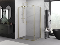 Mexen Exo-BR Duo sprchový kout otočný 100 x 90 cm, průhledný, zlatý - 8182-100-090-50-00