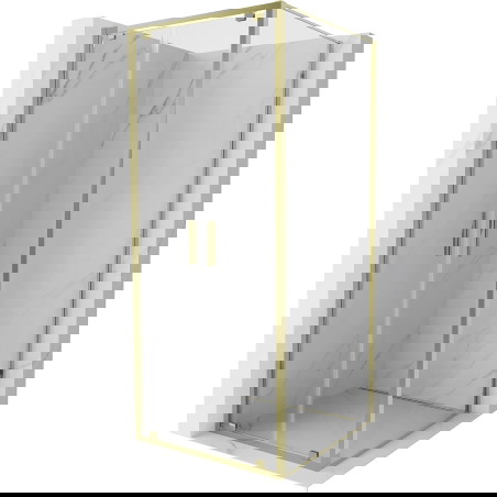 Mexen Exo sprchový kout 100 x 100 cm, průhledný, zlatý - 8182-100-100-50-00