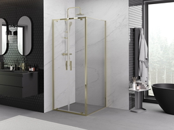 Mexen Exo sprchový kout 100 x 100 cm, průhledný, zlatý - 8182-100-100-50-00