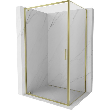 Mexen Exo-BR sprchový kout otevírací 80 x 70 cm, průhledný, zlatý - 8181-080-070-50-00