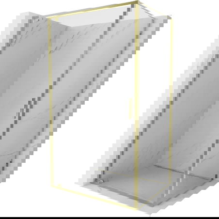 Mexen Exo sprchový kout jednokřídlý 80 x 90 cm, transparentní, zlatá - 8181-080-090-50-00