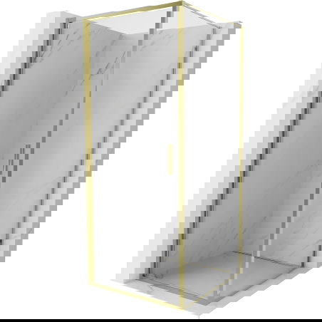 Mexen Exo sprchová kabina otevírací 70 x 70 cm, transparentní, zlatá - 817-070-070-50-00