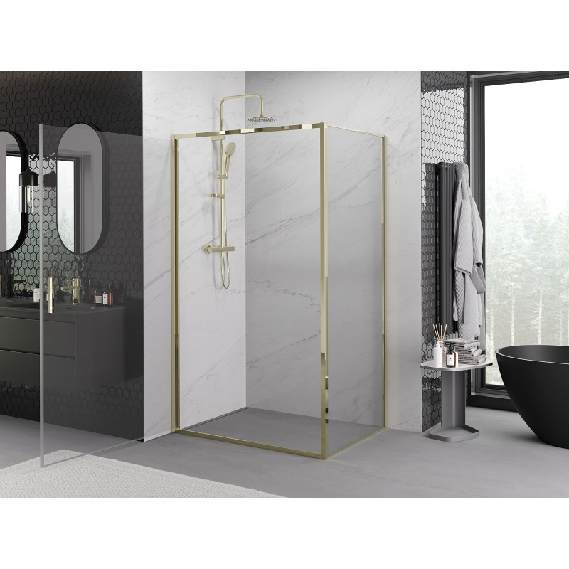 Mexen Exo-B sprchový kout s křídlovými dveřmi 95 x 80 cm, transparentní, zlatý - 817-095-080-50-00