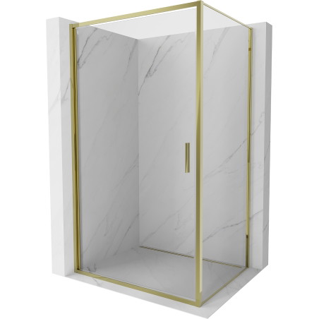 Mexen Exo-B sprchová kabina otevírací 70 x 85 cm, průhledná, zlatá - 817-070-085-50-00