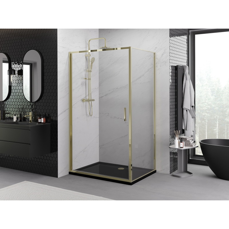 Mexen Exo-B sprchový kout sklápěcí 70 x 95 cm, transparentní, zlatý - 817-070-095-50-00