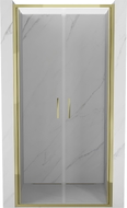 Mexen Exo-B Duo sprchové dveře dvojité výkyvné 90 cm, transparentní, zlaté - 814-090-000-50-00