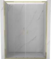 Mexen Exo-S Duo dvojité posuvné sprchové dveře 160 cm, transparentní, zlaté - 8152-160-000-50-00